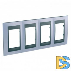 Рамка 4-ая (четверная), Берилл/Графит (металл), серия UNICA TOP/CLASS, Schneider Electric