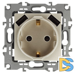 Розетка 2P+E со шторками и 2xUSB Эра 12-4109-04 Б0047843
