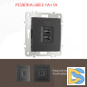 Розетка USB 2.1А+1А Arte Milano 206.46-1.black