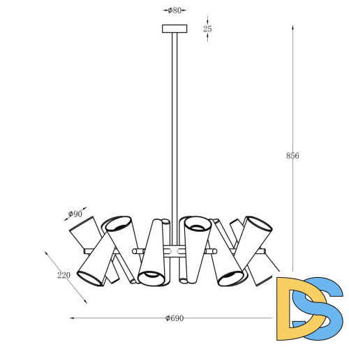 Подвесная люстра Maytoni Giro MOD095PL-14BS