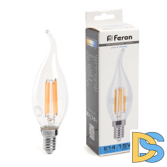 Лампа светодиодная Feron LB-718 Свеча на ветру E14 15W 6400K 38264