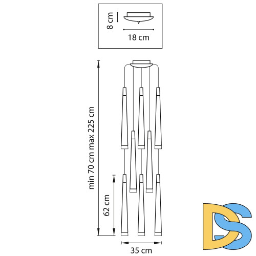 Каскадная люстра Lightstar Punto 807084