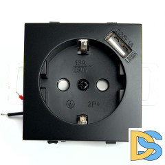 Розетка 1-местная с/з с защитной шторкой и USB Stekker Эрна PST16-9111-03 49155