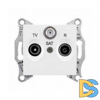 Розетка телевизионная проходная ТV-FМ-SАТ 8dB, Белый, серия Sedna, Schneider Electric