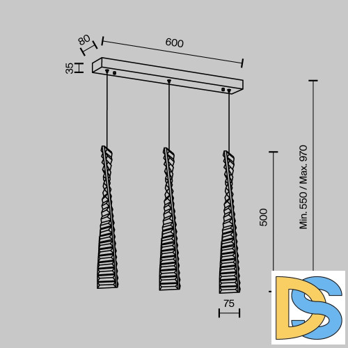 Подвесной светильник Modestyle MS.88910.3 CR