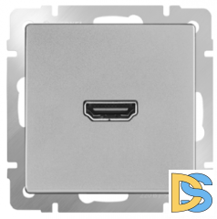 W1196009/ Накладка для розетки HDMI (серебряный рифленый)