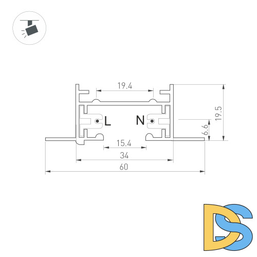 Шинопровод Arlight LGD-2TR-TRACK-F-2000-BK-M (C) 038673