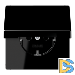 Розетка Schuko с крышкой Jung LS1520BFKLSW