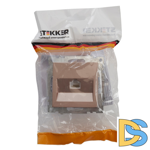 Розетка компьютерная 1-местная Stekker Катрин 39599