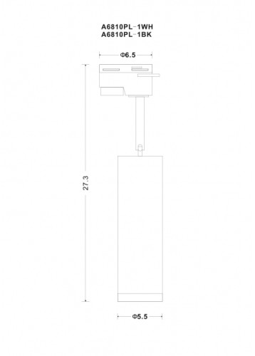 Светильник на шине ARTE Lamp A6811PL-1BK