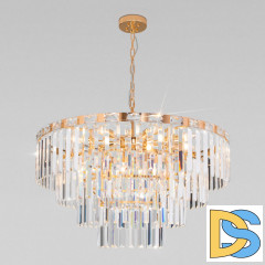 Подвесная люстра Eurosvet Elegante 10130/10 золото/прозрачный хрусталь Strotskis a060643