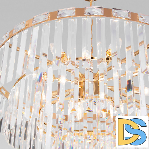 Подвесная люстра Eurosvet Elegante 10130/10 золото/прозрачный хрусталь Strotskis a060643