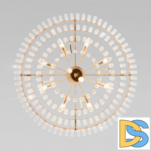 Подвесная люстра Eurosvet Elegante 10130/10 золото/прозрачный хрусталь Strotskis a060643