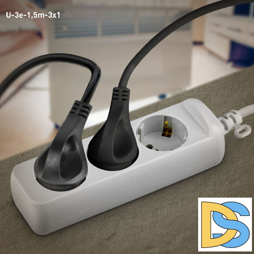 Удлинитель электрический Эра U-3e-1,5m-3x1 Б0028369