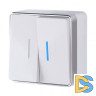Выключатель Веркель 2 клавишный с подсветкой Gallant (белый) W5020101