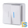 Выключатель Веркель 2 клавишный с подсветкой Gallant (белый) W5020101