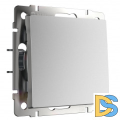 Выключатель одноклавишный проходной (серебряный матовый) W1112065