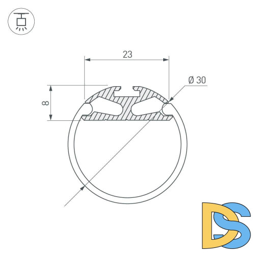 Профиль Arlight ROUND-D30-2000 ANOD 023860