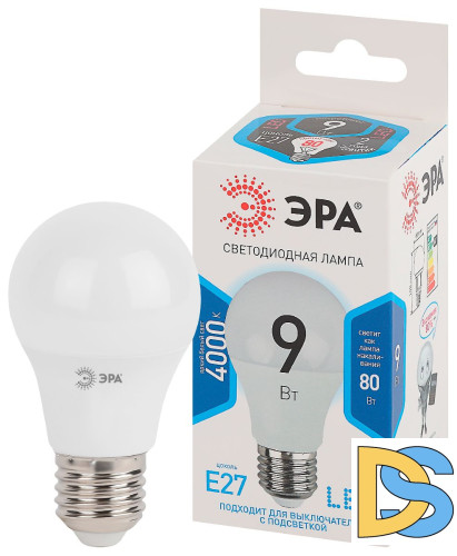 Лампа светодиодная Эра E27 9W 4000K LED A60-9W-840-E27 Б0032247
