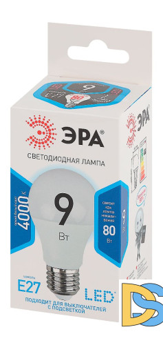 Лампа светодиодная Эра E27 9W 4000K LED A60-9W-840-E27 Б0032247