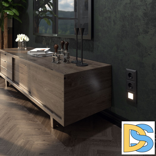 Розетка с заземлением Werkel (черный матовый) W1171008