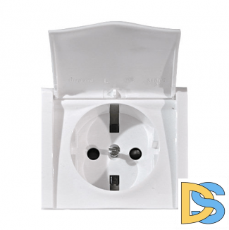 Лицевая панель для розетки с крышкой Legrand Galea Life - белая