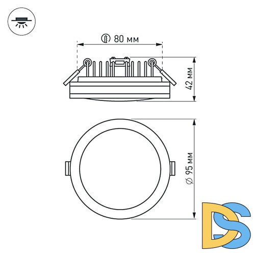 Встраиваемый светильник Arlight LTD-95SOL-10W Warm White 017985