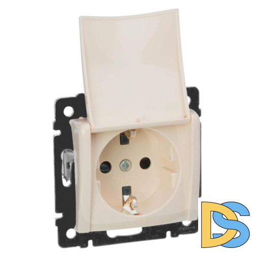 Розетка 2К+3 Legrand Valena 16A 250V с/з с крышкой винтовой зажим слоновая кость 774322