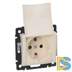 Розетка 2К+3 Legrand Valena 16A 250V с/з с крышкой винтовой зажим слоновая кость 774322