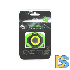 Налобный светодиодный фонарь Gauss от батареек 65х54 230 лм GF303