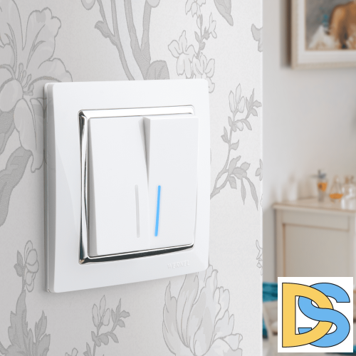 Выключатель двухклавишный Werkel проходной с подсветкой (белый) W1122101