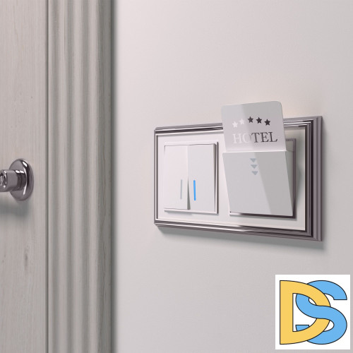 Выключатель двухклавишный Werkel проходной с подсветкой (белый) W1122101