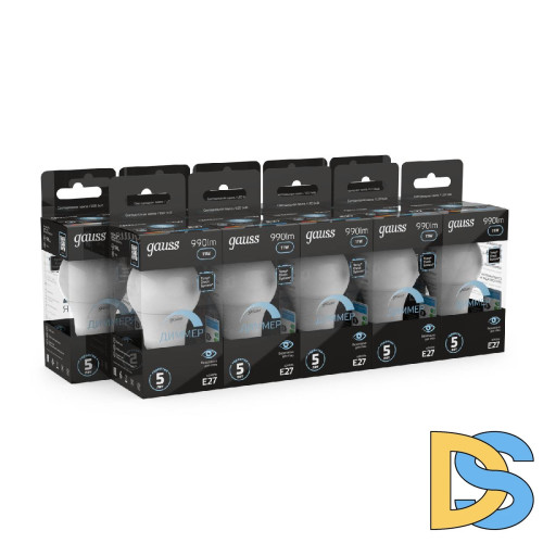 Лампа светодиодная диммируемая Gauss E27 11W 4100K матовая 102502211-D