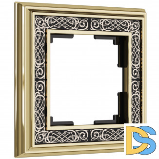 Рамка на 1 пост (золото/черный) W0011430