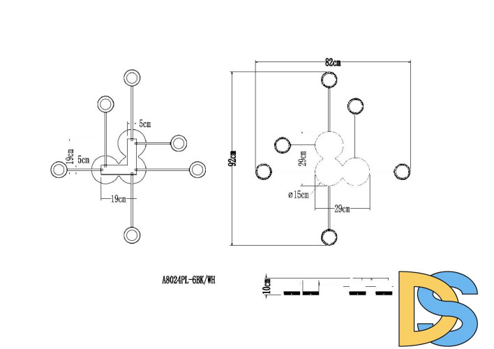 Потолочная люстра Arte Lamp Legacy A8024PL-6BK