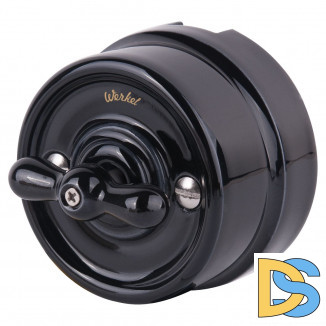 Переключатель/выключатель одноклавишный (черный) Ретро W5612008