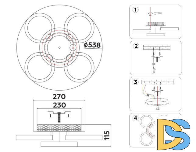 Потолочная люстра Ambrella Light Acrylica Original FA3841