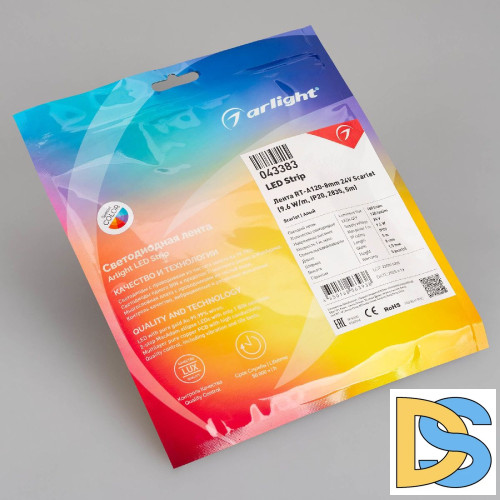 Светодиодная лента Arlight RT-A120-8mm 24V Scarlet (9.6 W/m, IP20, 2835, 5m) 043383