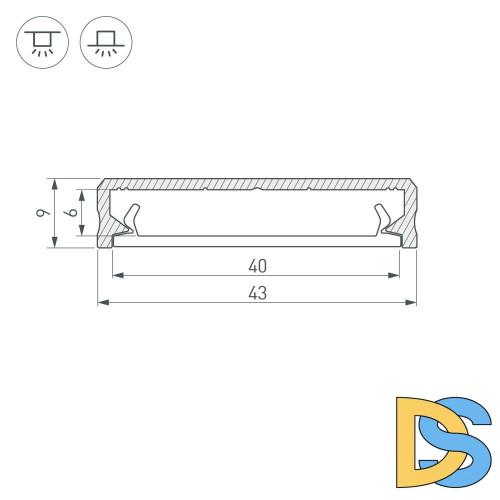 Алюминиевый профиль Arlight ALM-FLAT-S-2020 ANOD 026713(1)