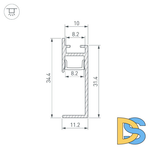 Профиль Arlight PLINTUS-H35-F-2000 WHITE 043605