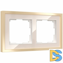 Рамка на 2 поста Werkel Baguette айвори-латунь 4690389185748 W0022851 a060235