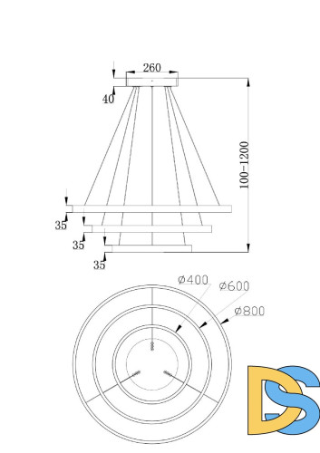 Подвесной светильник Maytoni Rim MOD058PL-L100W4K