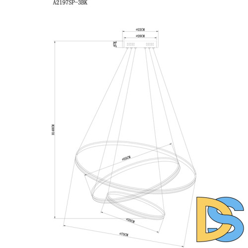Подвесной светильник Arte Lamp Frodo A2197SP-3BK