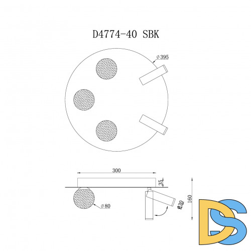 Потолочная люстра iLedex Telescope D4774-40 SBK