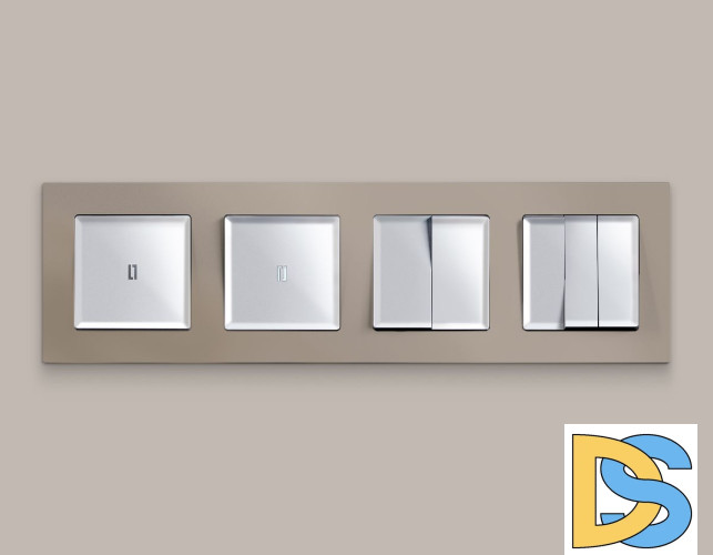 Комплект механизма 2-кл проходного выключателя Ambrella Volt Alfa MA403020