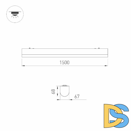 Линейный светильник Arlight ALT-LARGO-EMERGENCY-1500-40W Day4000 055022