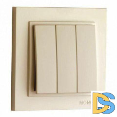 Выключатель трехклавишный Mono Electric Despina 10А 250В крем 102-170022-114