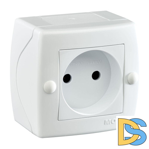 Розетка на 1 пост без заземления Mono Electric Octans IP20 16А 250В белый 104-010106-116
