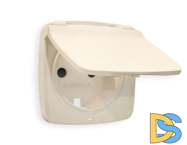 Лицевая панель для розетки с/з со шторками и крышкой Ambrella Volt Omega OP3280