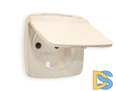 Лицевая панель для розетки с/з со шторками и крышкой Ambrella Volt Omega OP3280